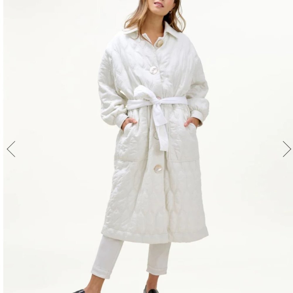 NWT Mary Lawless Lee x Splendid Solid Quilted Jacket- White- Size XS